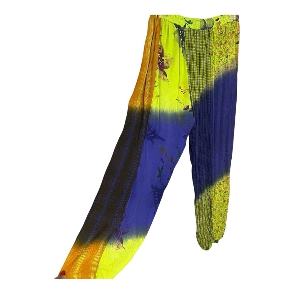 Sacred Threads neon pallozo wide leg pants flowy bohemian festival gypsy hippie - Picture 3 of 13